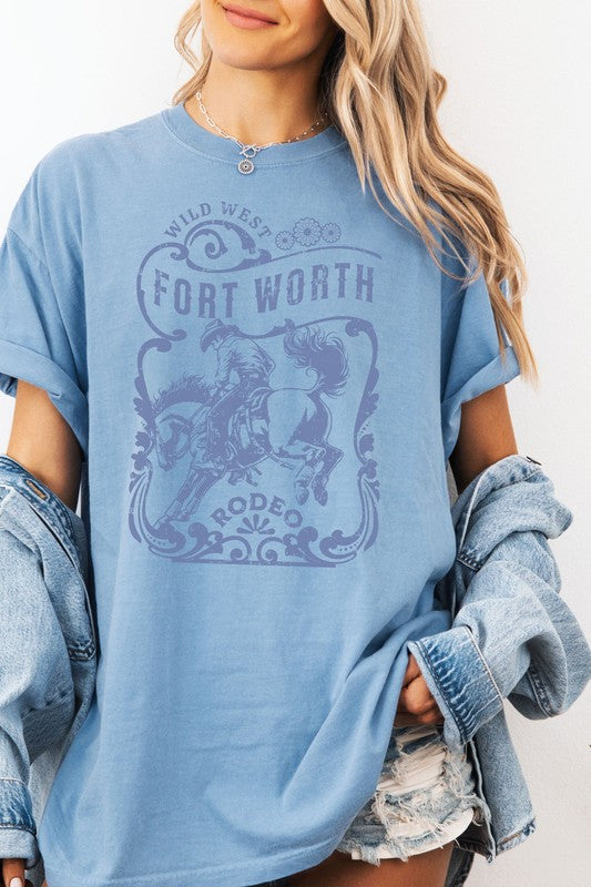 Fort Worth, Wild West Rodeo, Garment Dye Graphic T Shirt