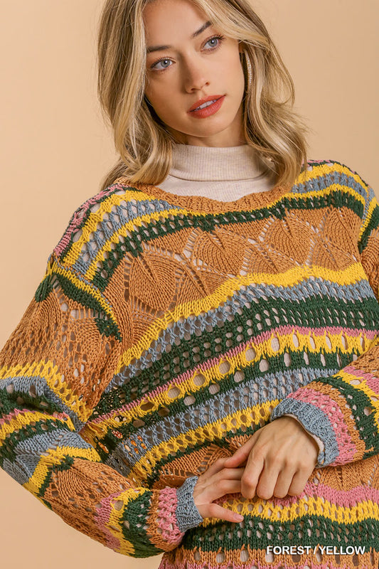 UMGEE Crochet Knit Sweater